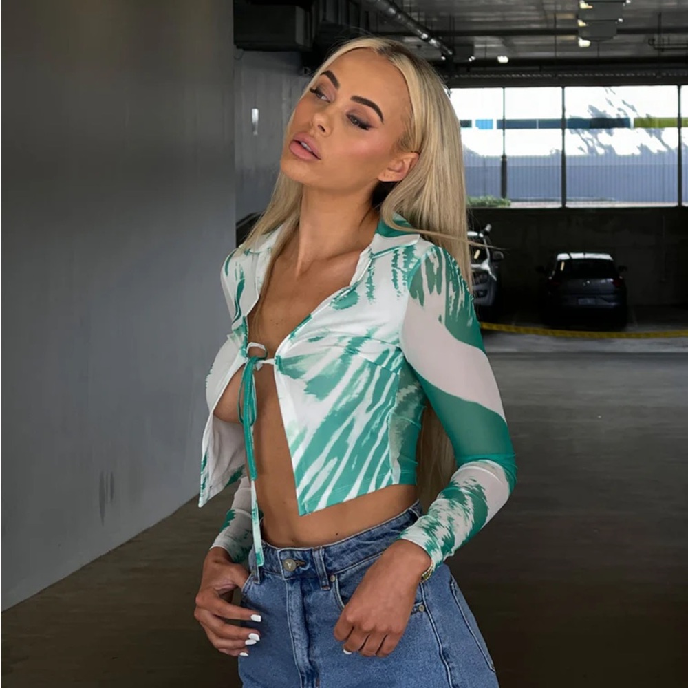 Green Tie Top